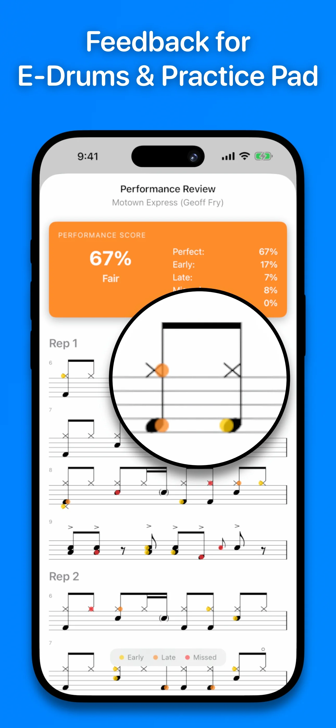 Drumr on iPhone - SnapCursor view