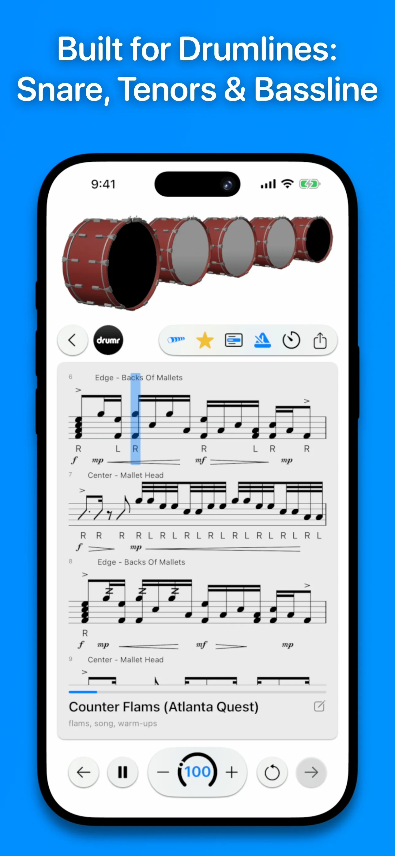 Drumr on iPhone - Practice tools