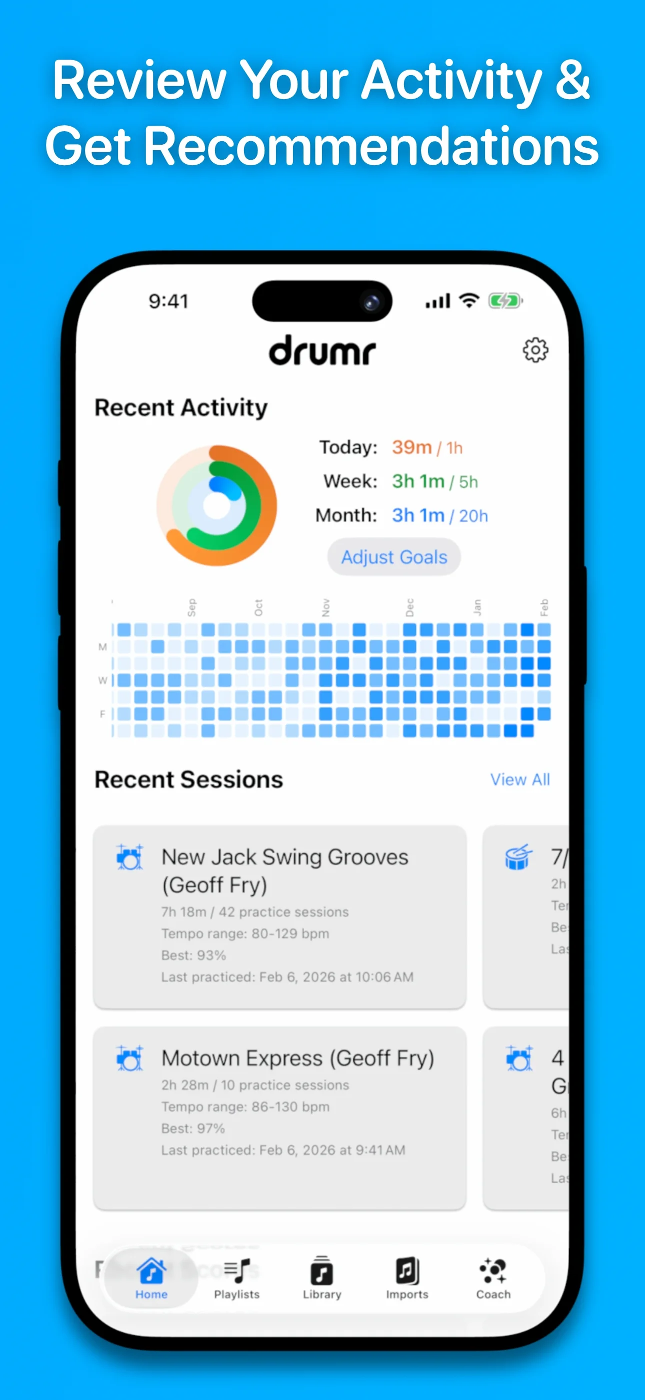 Drumr on iPhone - Playlist creation