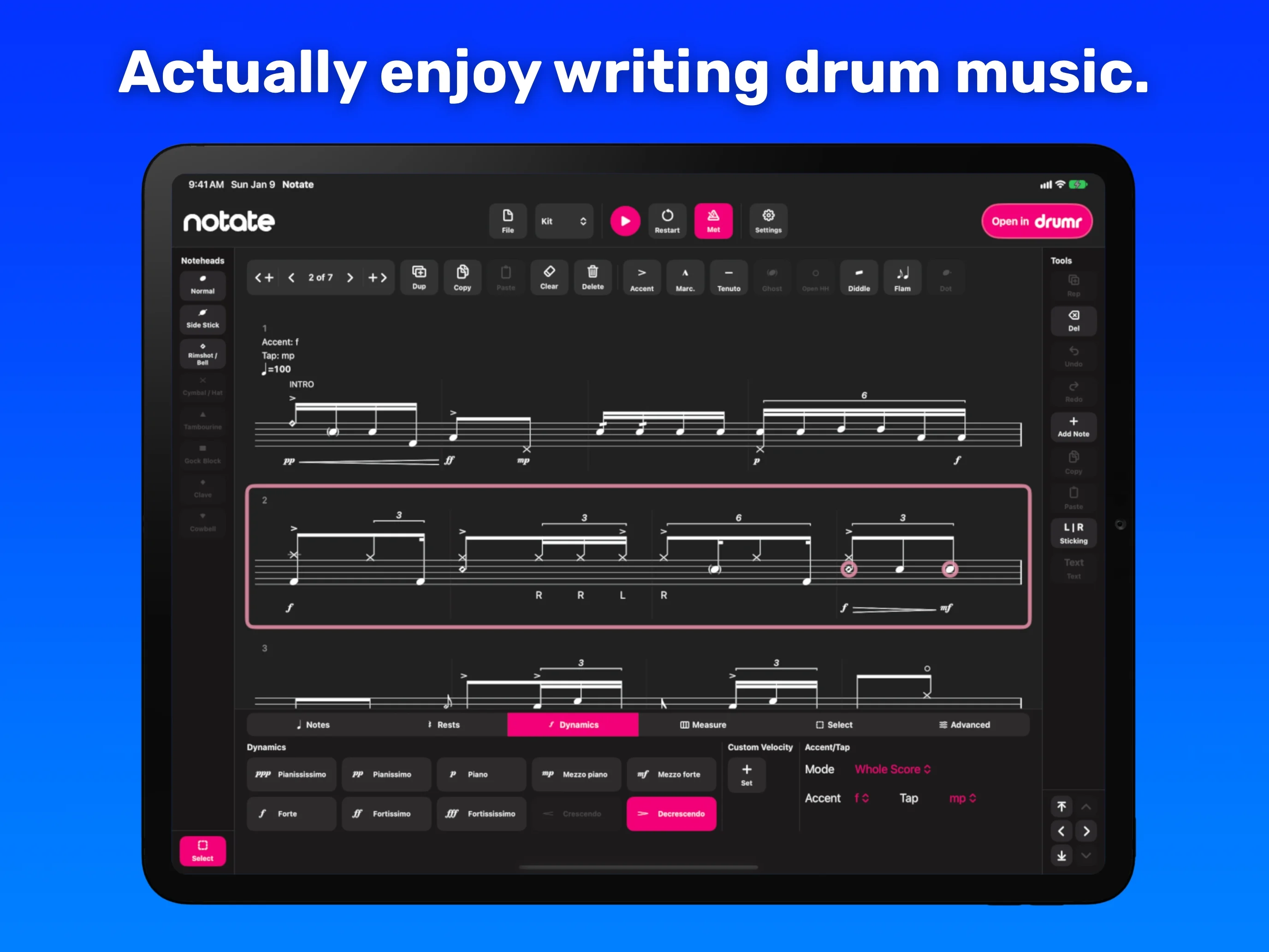 Notate on iPad - Actually enjoy writing drum music