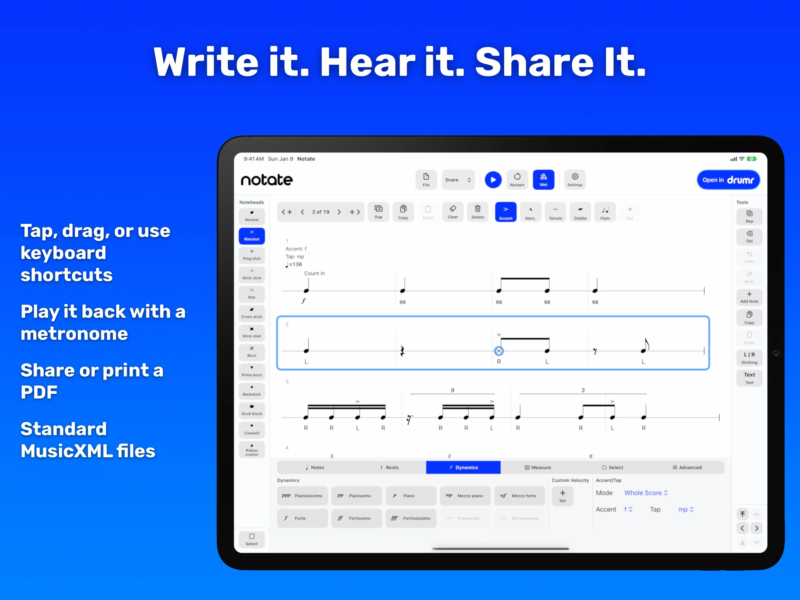 Notate on iPad - Write it, hear it, share it
