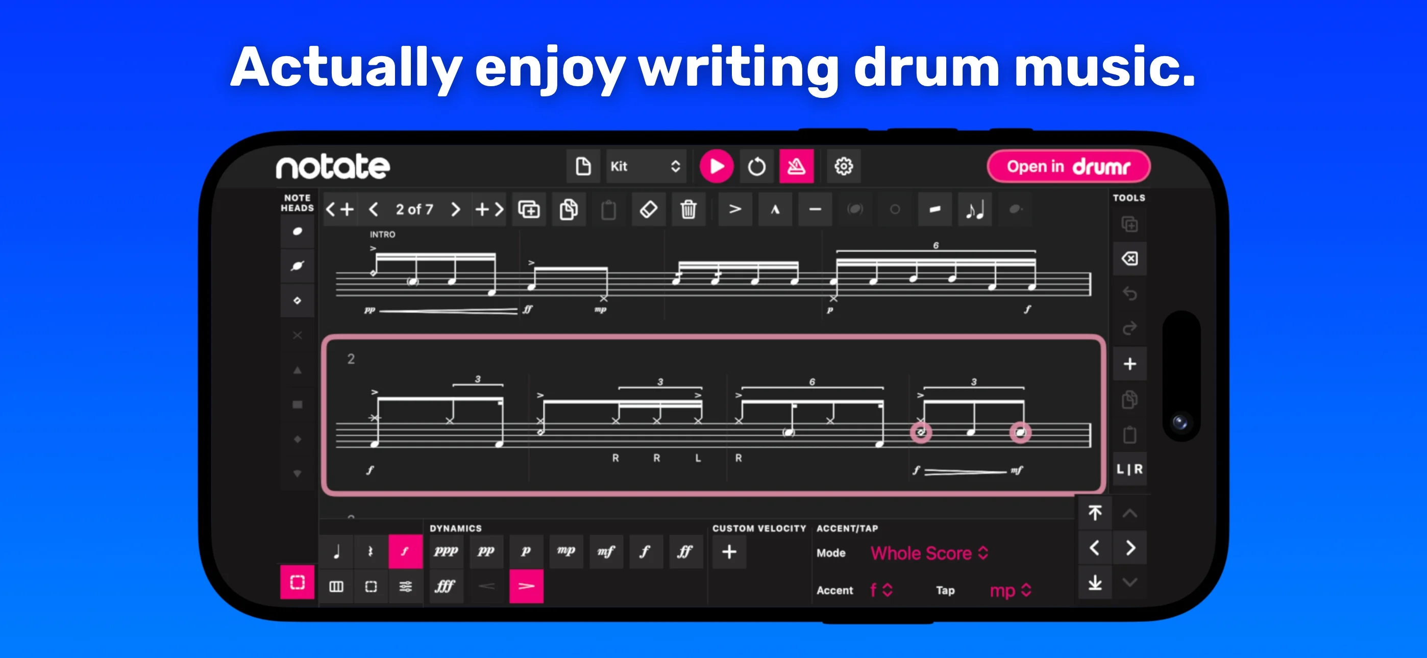 Notate on iPhone - Actually enjoy writing drum music