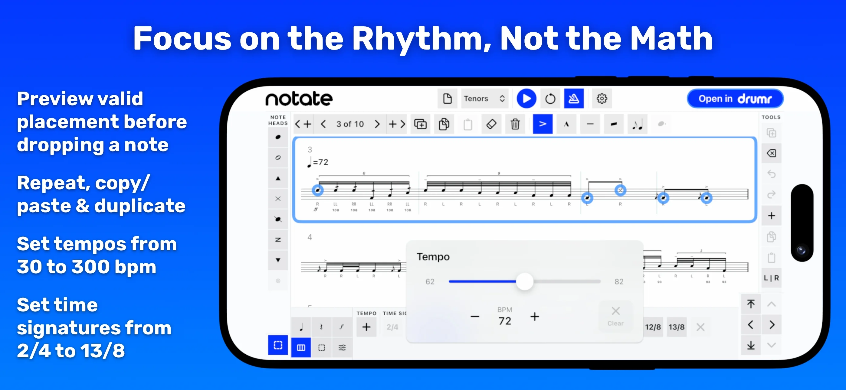Notate on iPhone - Focus on the rhythm, not the math